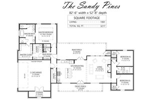 Floor Plan - Main Floor for Farmhouse House Plan #1074-131 - 3 bed, 2.5 bath