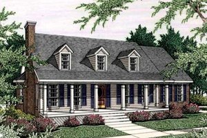 Southern Exterior - Front Elevation Plan #406-221