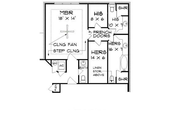 Floor Plan - Other Floor for Tudor House Plan #45-373 - 4 bed, 3.5 bath
