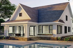 Exterior - Rear Elevation 2 for Farmhouse House Plan #51-1167 - 3 bed, 2.5 bath