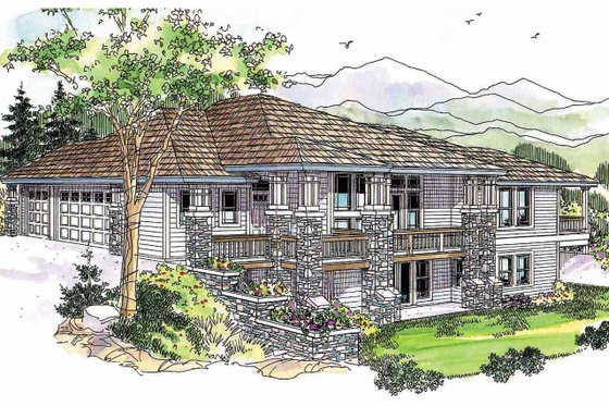 Exterior - Front Elevation 4 for Craftsman House Plan #124-687 - 3 bed, 2.5 bath