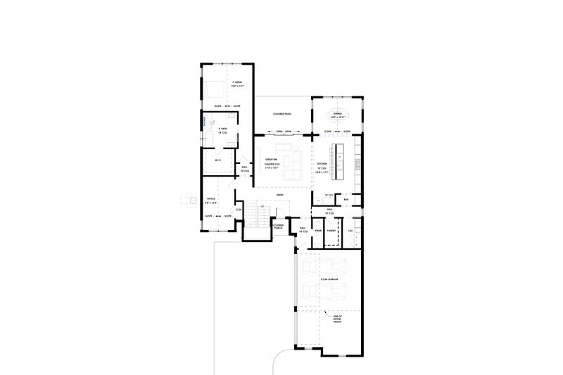 Home Plan - Floor Plan - Main Floor for Contemporary House Plan #1129-37 - 4 bed, 3.5 bath