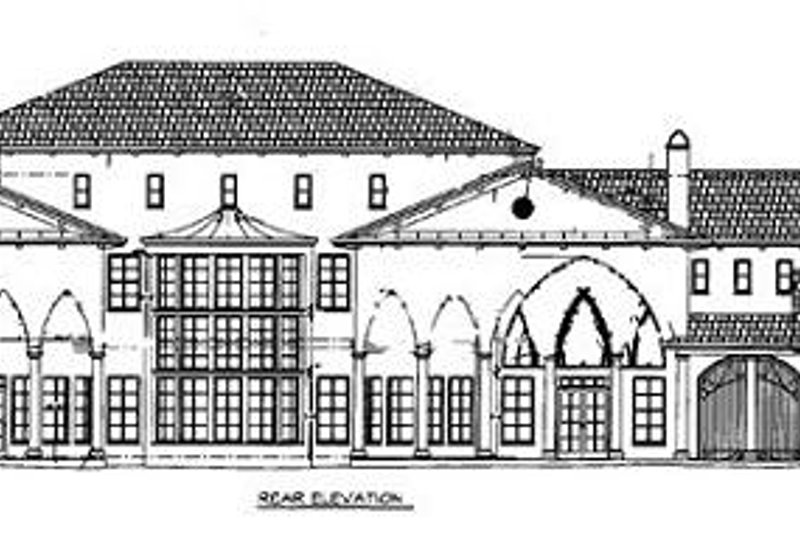 Architectural House Design - Exterior - Rear Elevation for European House Plan #119-188 - 5 bed, 6.5 bath