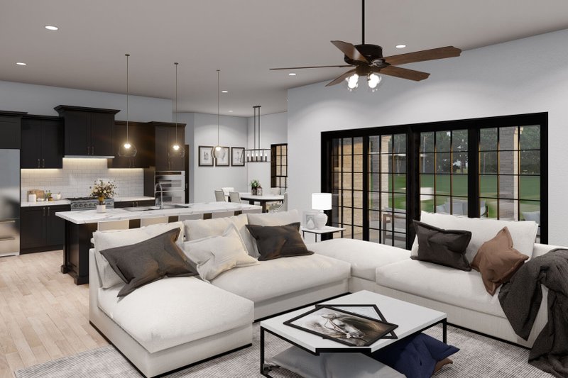 Architectural House Design - Interior - Family Room 1 for Traditional House Plan #923-64 - 5 bed, 4 bath