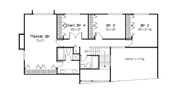 Modern Floor Plan - Upper Floor Plan #320-428