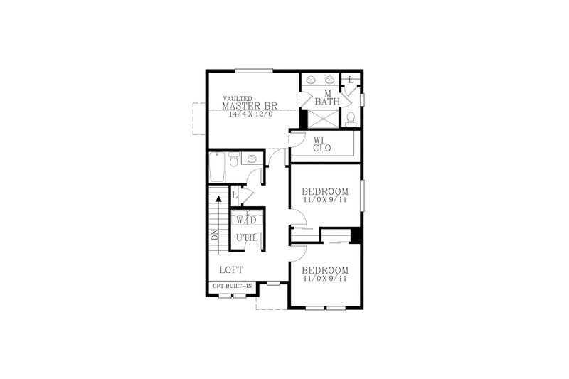 House Blueprint - Floor Plan - Upper Floor for Craftsman House Plan #53-771 - 3 bed, 2.5 bath