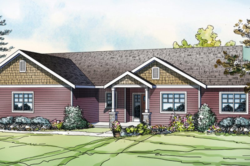 Architectural House Design - Ranch Exterior - Front Elevation Plan #124-883