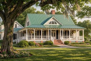 Dream House Plan - Exterior - Front Elevation for Farmhouse House Plan #137-252 - 4 bed, 3 bath