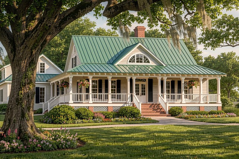 Architectural House Design - Exterior - Front Elevation 2 for Farmhouse House Plan #137-252 - 4 bed, 3 bath