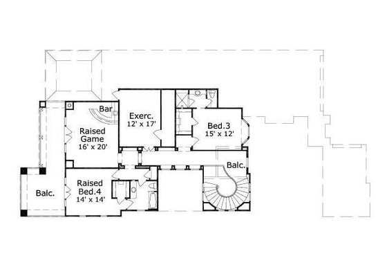 Floor Plan - Upper Floor for European House Plan #411-290 - 4 bed, 4 bath