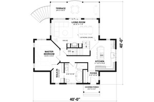 Floor Plan - Main Floor for Southern House Plan #23-2038 - 2 bed, 2 bath