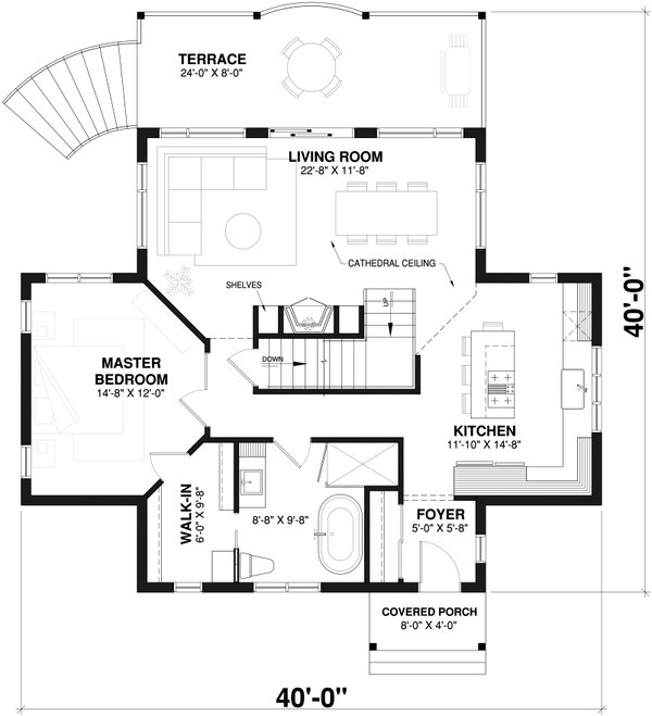 House Plan Design - Southern Floor Plan - Main Floor Plan #23-2038