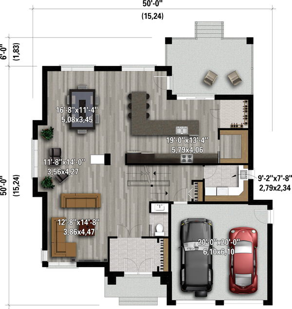 Architectural House Design - Contemporary Floor Plan - Main Floor Plan #25-4904