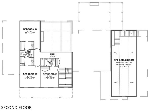 Home Plan - Floor Plan - Upper Floor for Farmhouse House Plan #1089-71 - 4 bed, 3.5 bath