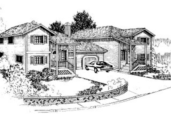 Exterior - Front Elevation for Traditional House Plan #303-243 - 2 bed, 1.5 bath