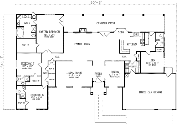 Ranch Floor Plan - Main Floor Plan #1-728