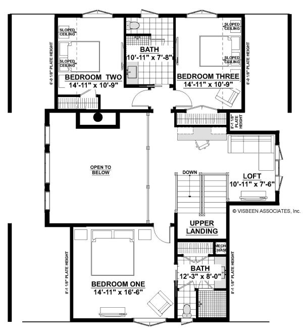 House Blueprint - Farmhouse Floor Plan - Upper Floor Plan #928-328