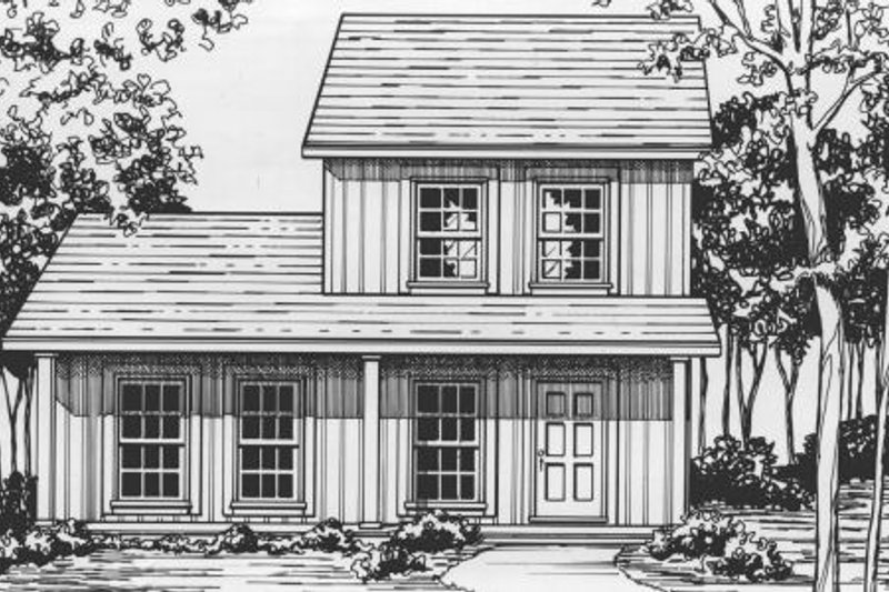 House Blueprint - Cottage Exterior - Front Elevation Plan #30-192