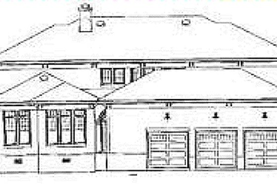 Exterior - Rear Elevation for European House Plan #81-411 - 5 bed, 3.5 bath