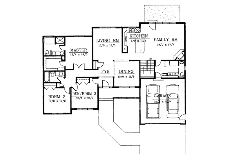Dream House Plan - Floor Plan - Main Floor for Traditional House Plan #94-105 - 3 bed, 2.5 bath