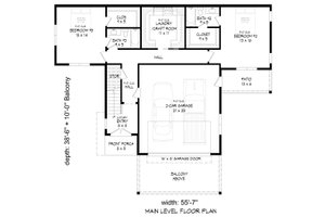 Floor Plan - Main Floor for Contemporary House Plan #932-1302 - 3 bed, 3.5 bath