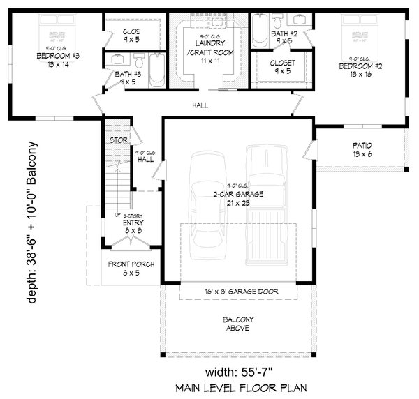 House Blueprint - Contemporary Floor Plan - Main Floor Plan #932-1302