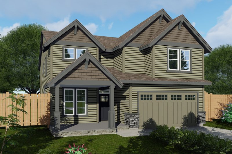 House Blueprint - Craftsman Exterior - Front Elevation Plan #53-650