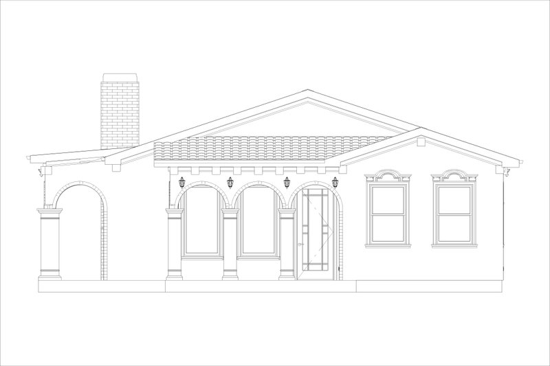 House Design - Exterior - Front Elevation 3 for Mediterranean House Plan #1127-4 - 2 bed, 2 bath