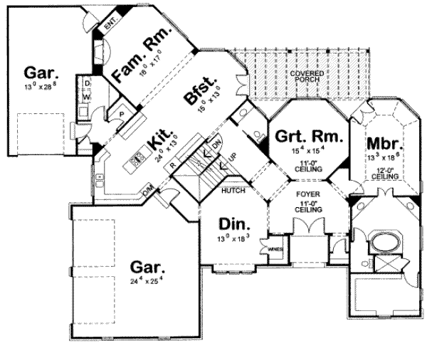 Dream House Plan - European Floor Plan - Main Floor Plan #20-1706