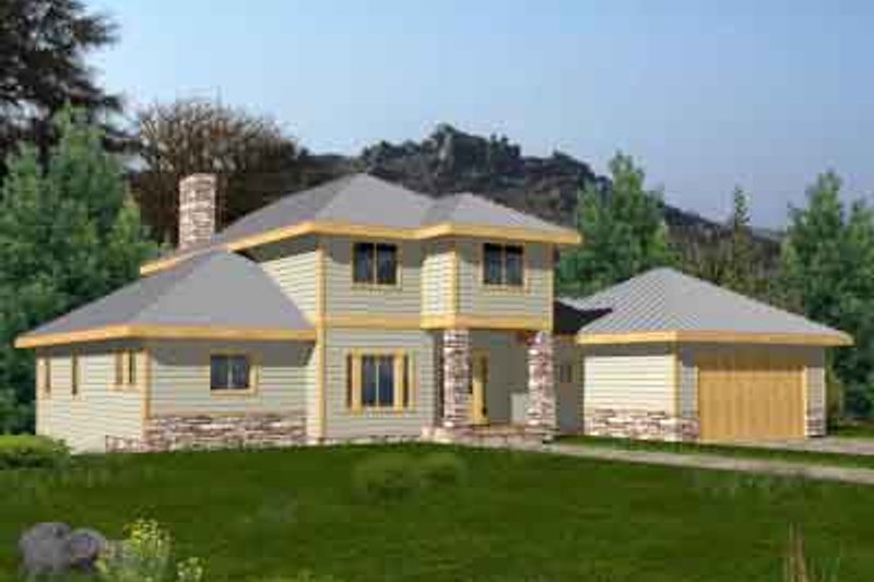 Architectural House Design - Traditional Exterior - Front Elevation Plan #117-461