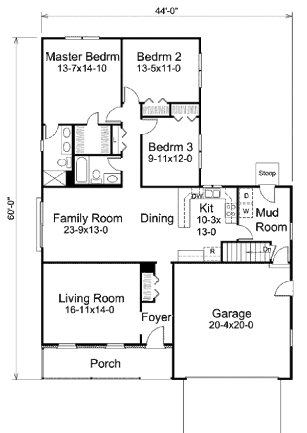 House Plan Design - Ranch Floor Plan - Main Floor Plan #57-420