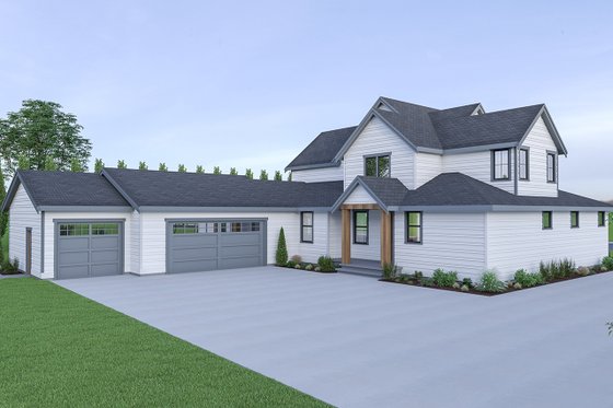 Exterior - Rear Elevation for Farmhouse House Plan #1070-41 - 4 bed, 3.5 bath
