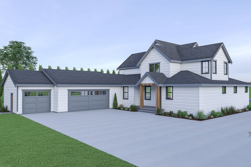 Architectural House Design - Exterior - Rear Elevation for Farmhouse House Plan #1070-41 - 4 bed, 3.5 bath