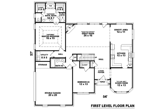Floor Plan - Main Floor for European House Plan #81-966 - 4 bed, 3 bath