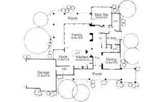Floor Plan - Main Floor for Traditional House Plan #120-126 - 3 bed, 2 bath