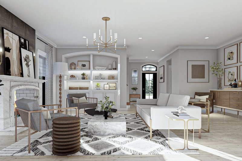 Architectural House Design - Interior - Family Room for European House Plan #455-177 - 3 bed, 2.5 bath