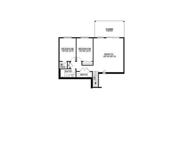 Craftsman Floor Plan - Lower Floor Plan #53-476