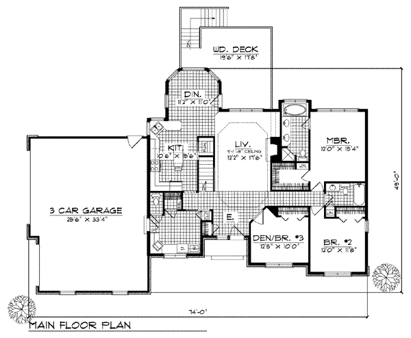 House Plan Design - European Floor Plan - Main Floor Plan #70-765
