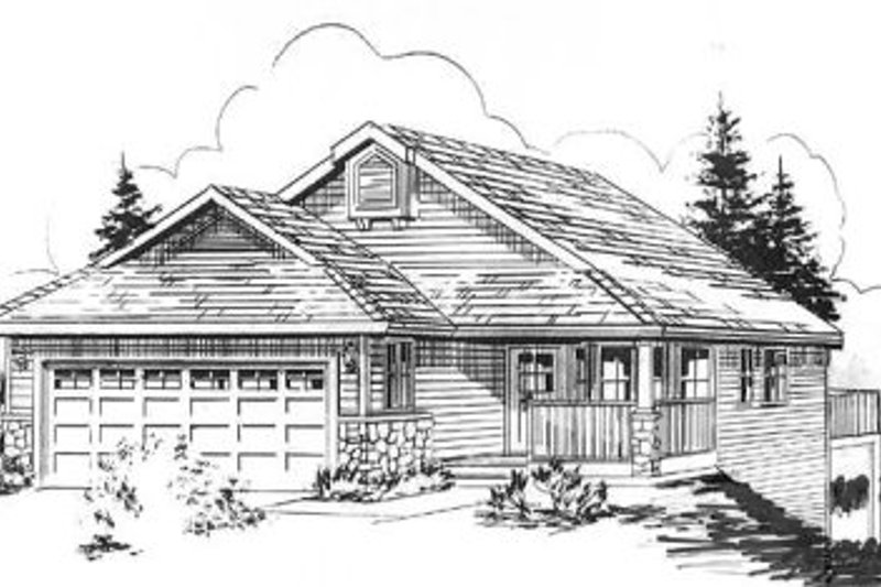 House Blueprint - Ranch Exterior - Front Elevation Plan #18-4518