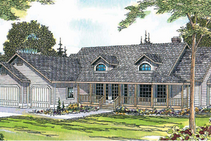 Ranch Exterior - Front Elevation Plan #124-413