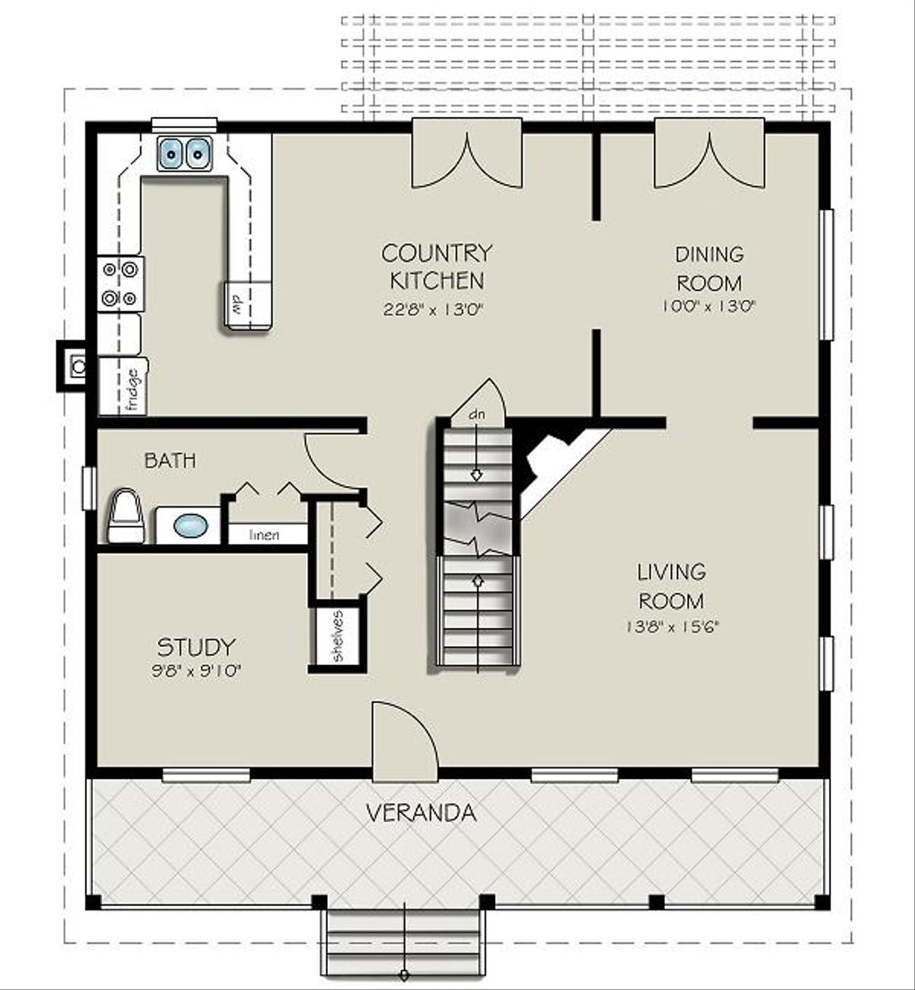 Country Style House Plan - 3 Beds 2.5 Baths 1908 Sq/Ft Plan #427-1