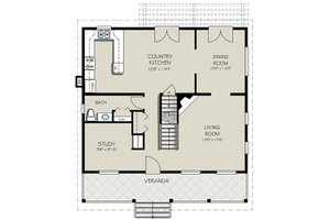 Floor Plan - Main Floor for Country House Plan #427-1 - 3 bed, 2.5 bath