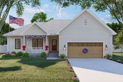 Farmhouse Style House Plan - 3 Beds 2 Baths 1381 Sq/Ft Plan #455-224 