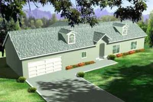 Country Exterior - Front Elevation Plan #1-1436