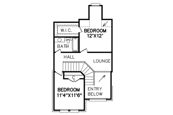 Floor Plan - Upper Floor for Traditional House Plan #65-490 - 4 bed, 3 bath