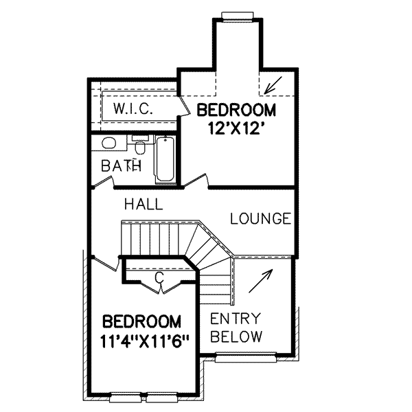 Traditional Floor Plan - Upper Floor Plan #65-490