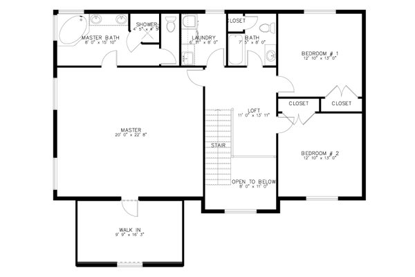 Architectural House Design - Traditional Floor Plan - Upper Floor Plan #1060-175