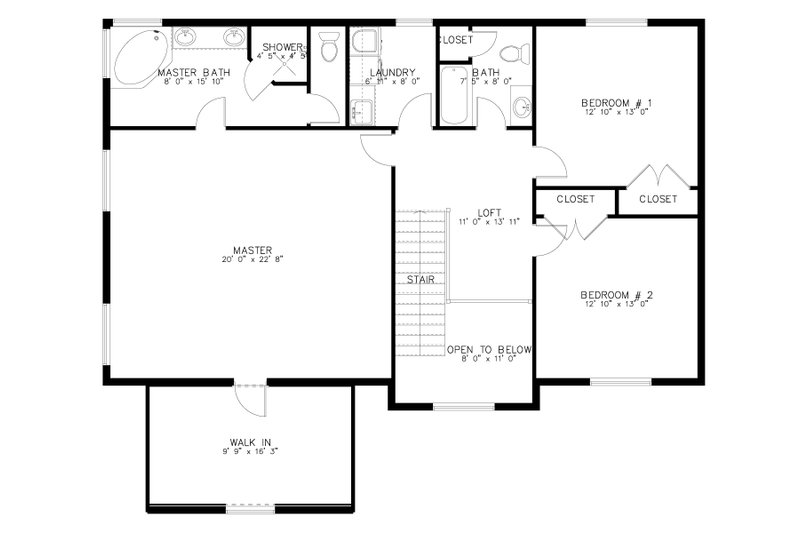 Home Plan - Floor Plan - Upper Floor for Traditional House Plan #1060-175 - 3 bed, 2.5 bath