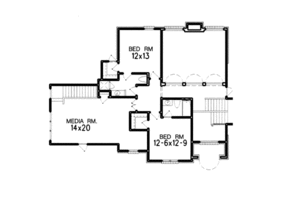 Floor Plan - Upper Floor for European House Plan #15-228 - 4 bed, 4.5 bath