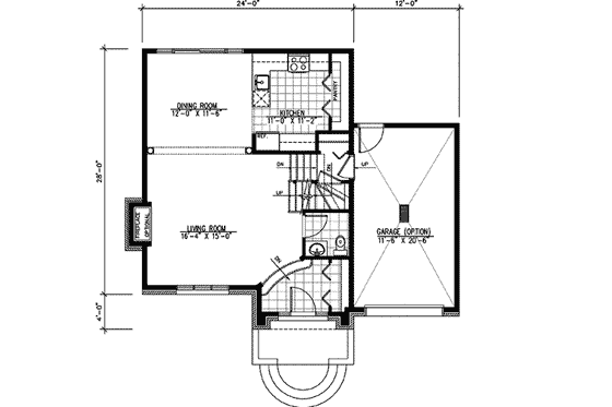 Floor Plan - Main Floor for European House Plan #138-177 - 3 bed, 1.5 bath